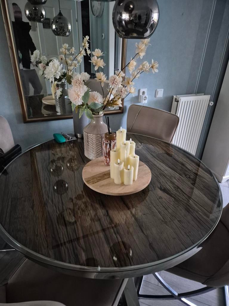 Eetkamerset en salontafel van Erik Kuster stijl, Ophalen, Gebruikt, 4 tot 6 stoelen