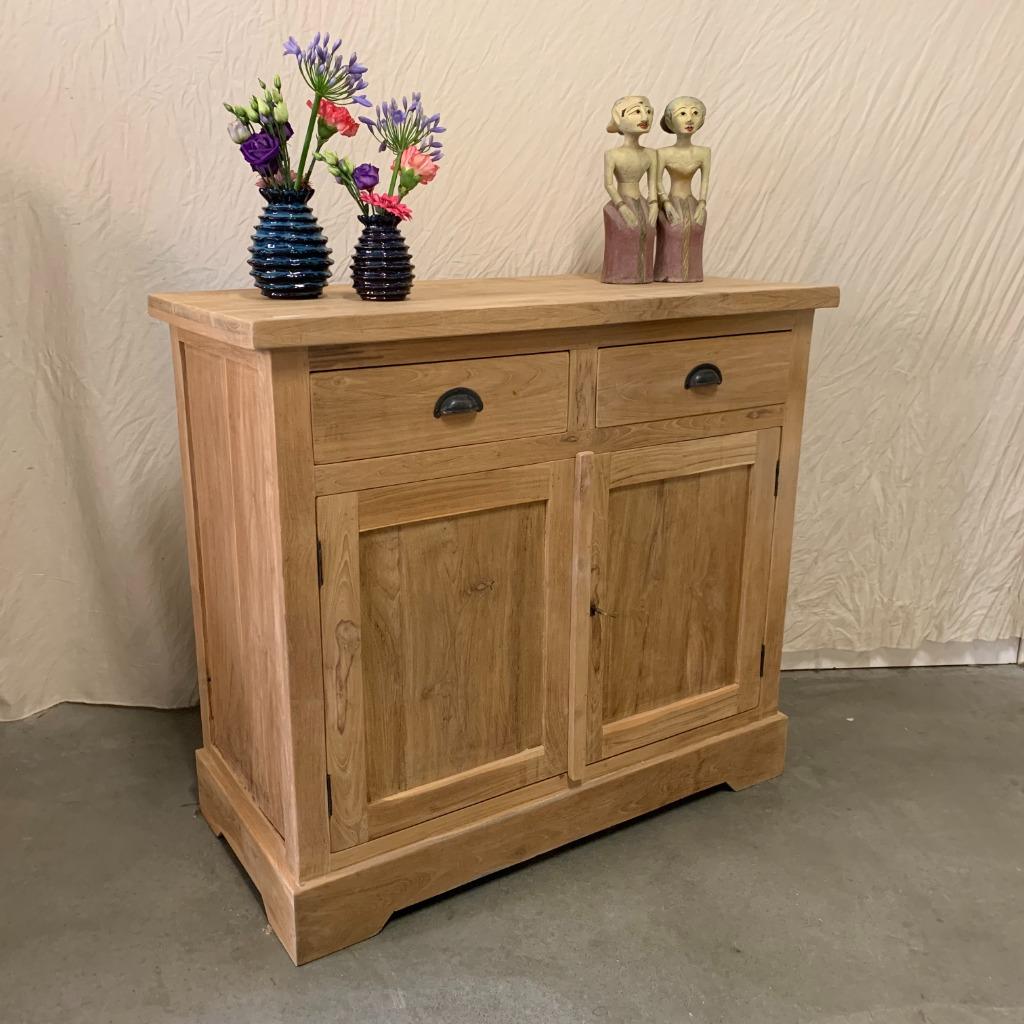 Dressoir - massief teakhout - vanaf € 395,- Bij TTM Wonen, Huis en Inrichting, Kasten | Dressoirs, Nieuw, 150 tot 200 cm, 25 tot 50 cm