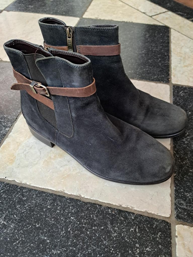 Zwart suede laarsjes Ara 40, Verzenden, Zo goed als nieuw, Zwart