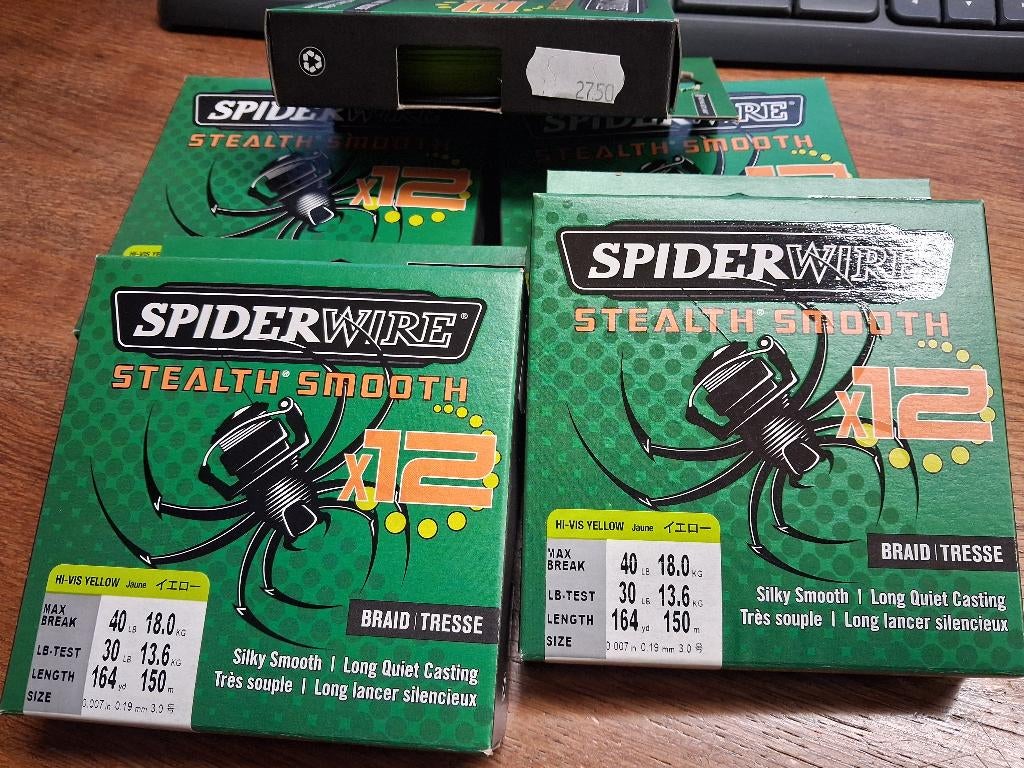 Spiderwire X12 Braid (Stealth Smooth) 0.19/18 kilo, Tinstraat, Nieuw, Info@purefishing.com, Vislijn