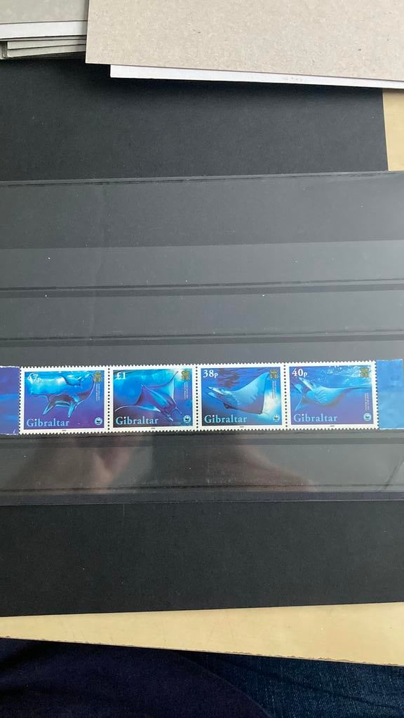 Gibraltar 1150/53 vissen roggen WWF post/352 A, Ophalen of Verzenden, Dier of Natuur