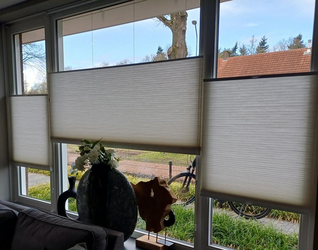 Mooie plisse gordijnen, 100 tot 150 cm, Crème, Zo goed als nieuw, Modern