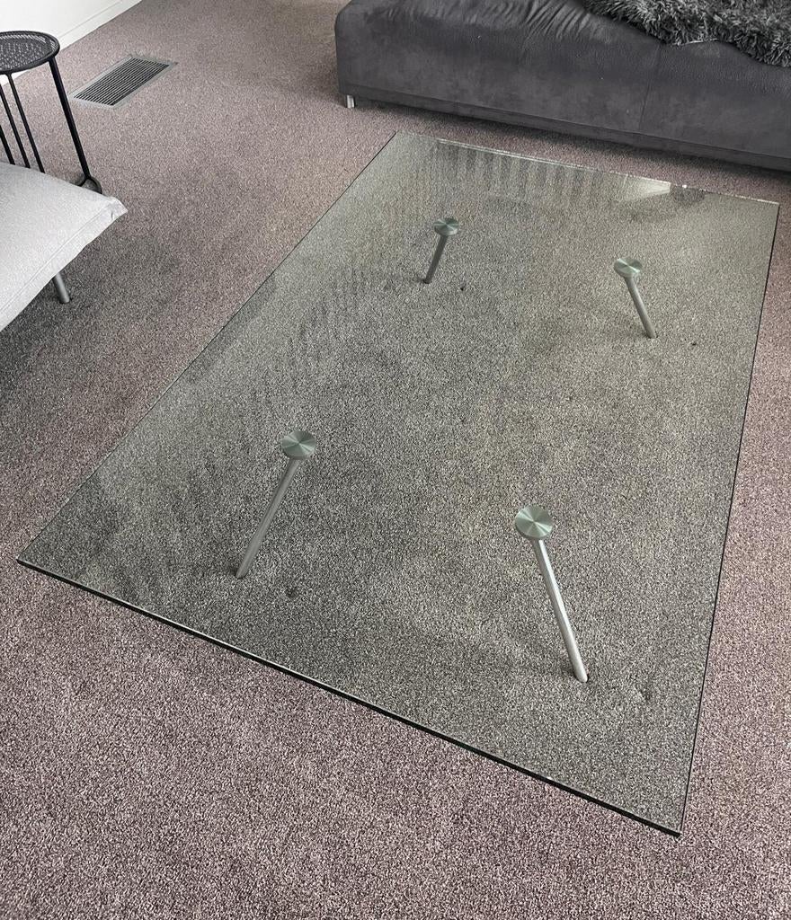 Elegante glazen Maupertuus salontafel jongehoekvandijke, 100 tot 150 cm, Glas, Minder dan 50 cm, Rechthoekig