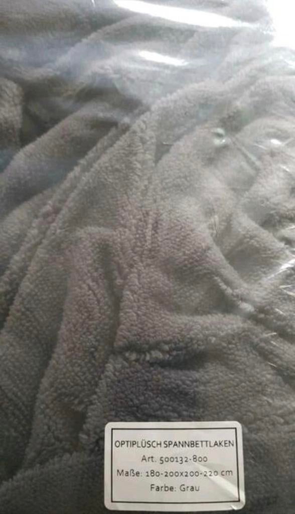 Optidee Optipluche Hoeslaken 180-200 / 200-220 cm, Dekbedovertrek, Ophalen of Verzenden, Grijs, Nieuw