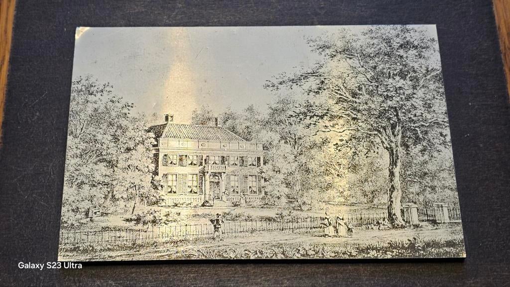 Lithografie op metaal, voormalige Meer en Bosch, Heemstede., Ophalen of Verzenden