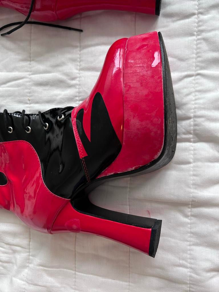 Carnavals Laarzen Duivel - Maat 40, Ophalen of Verzenden, Gedragen, Rood, Hoge laarzen