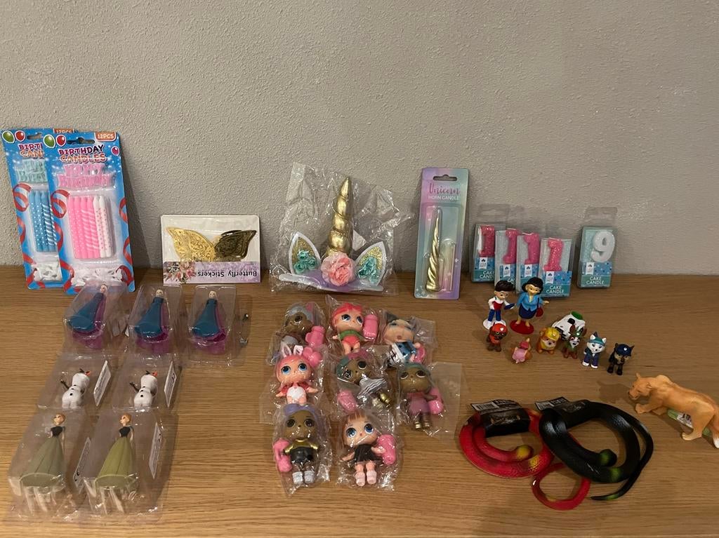 Taart Decoratie Set - LOL, Frozen, Unicorn, Ophalen of Verzenden, Nieuw, Taarten of Cupcakes, Versiering