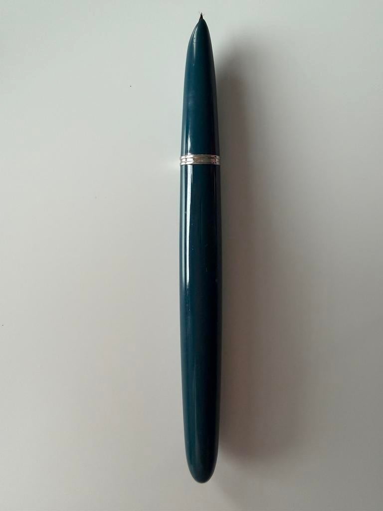 Parker 51 Core Teal Blue CT vulpen, Verzamelen, Pennenverzamelingen, Ophalen of Verzenden, Gebruikt, Vulpen, Parker