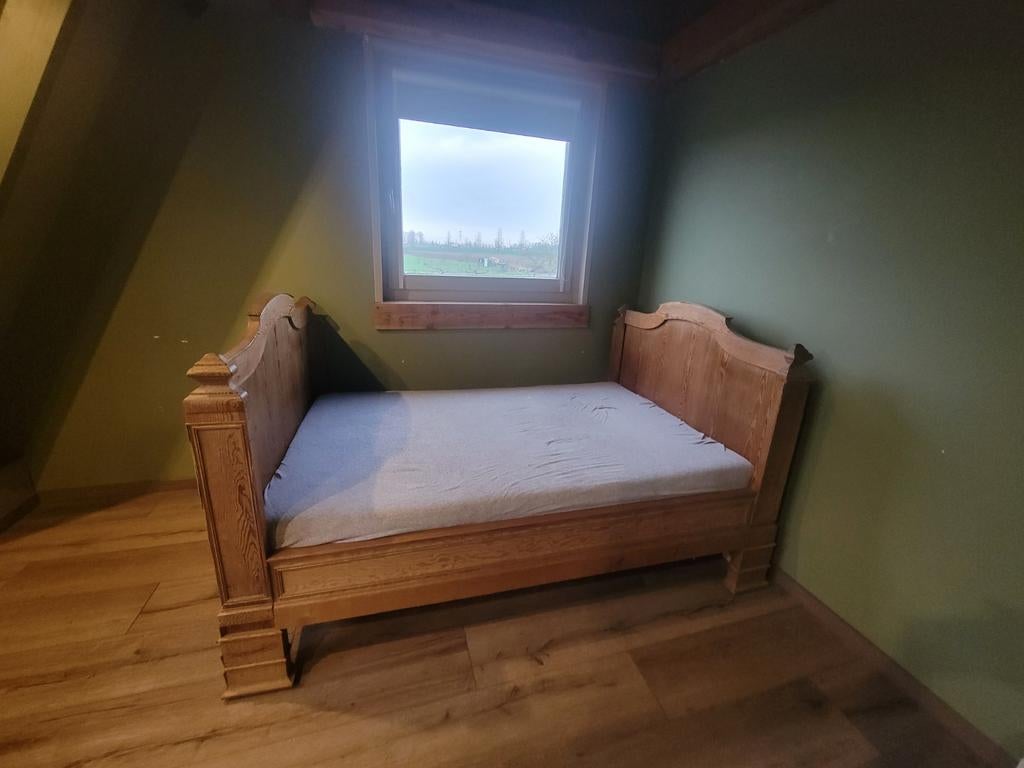 Stoere houten bed, brocant/ antiek, Ophalen of Verzenden