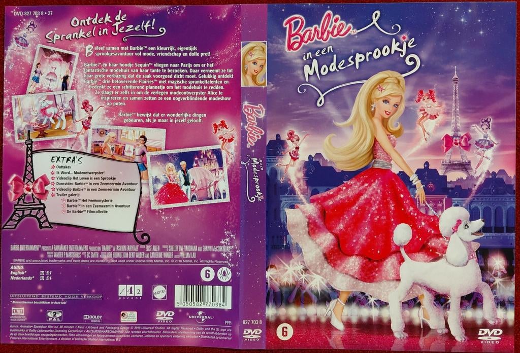 Barbie in een Modesprookje DVD - Goede Kwaliteit!, Alle leeftijden, Poppen, Ophalen of Verzenden, Zo goed als nieuw