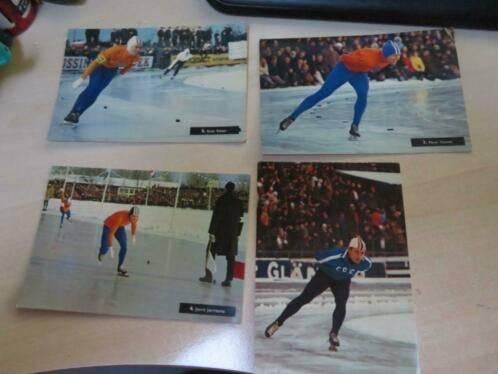 kaarten schaatsers 60er jr Kaiser,Nottet, Maier,Jorritsma, Verzenden, 1960 tot 1980, Sport en Spel