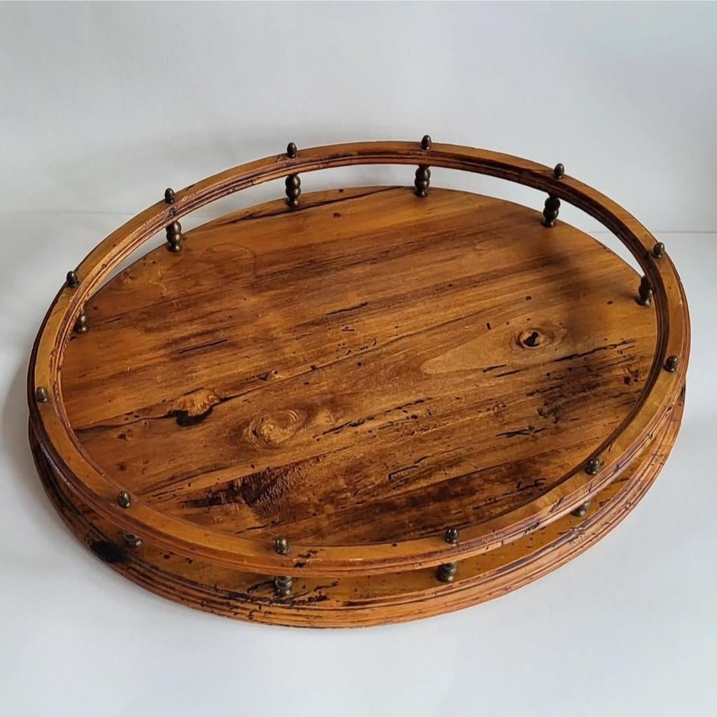 Italiaans Florentijns dienblad, Ophalen of Verzenden, Zo goed als nieuw, Ovaal, Hout