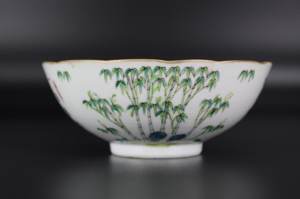 Chinees porselein famille verte kom Tongzhi Guangxu 19e eeuw, Antiek en Kunst, Antiek | Porselein, Ophalen of Verzenden