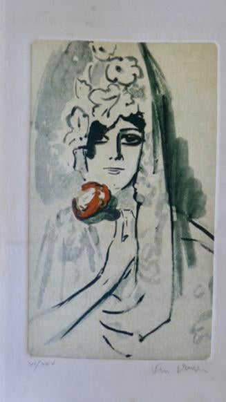 Kees van Dongen,lithografie in passe-partout verpakt,uniek, Ophalen of Verzenden