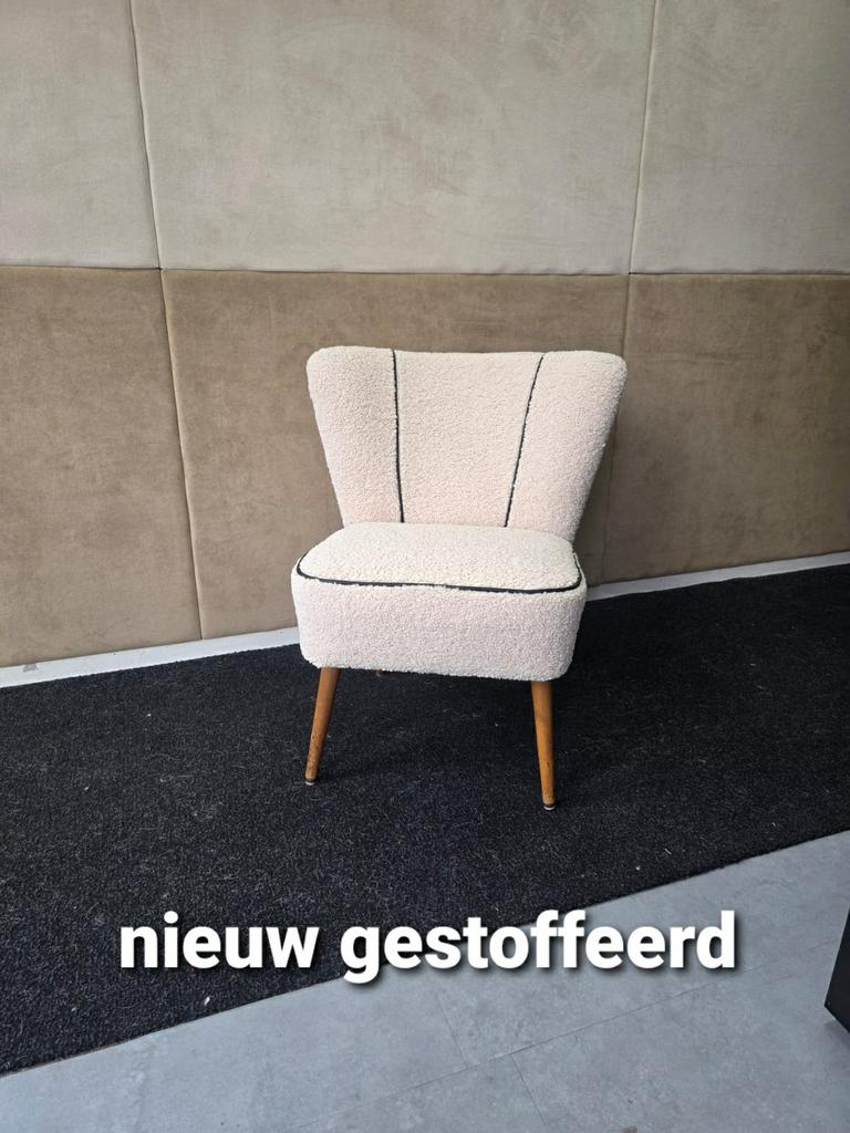 vintage cocktail stoel, Huis en Inrichting, Stoelen, Wit, Zo goed als nieuw, Stof, Eén