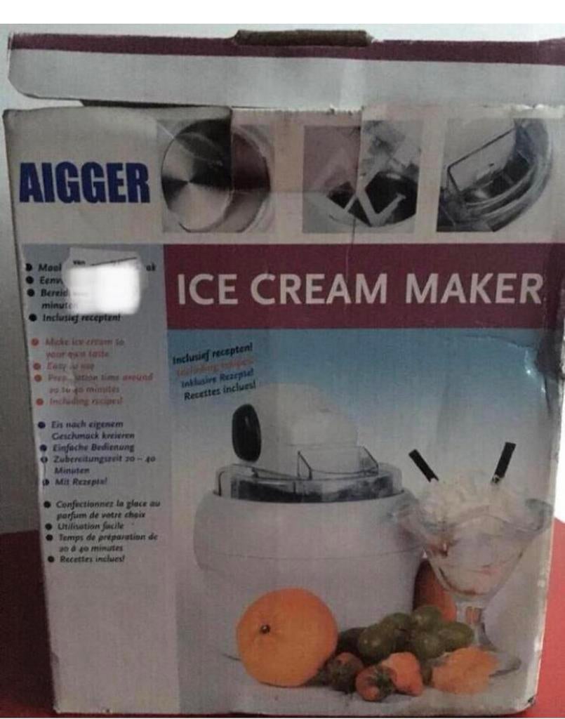 Aigger Ijsmachine Maak zelf heerlijk biologische ijs!, Ophalen of Verzenden, Zo goed als nieuw, Koelelement