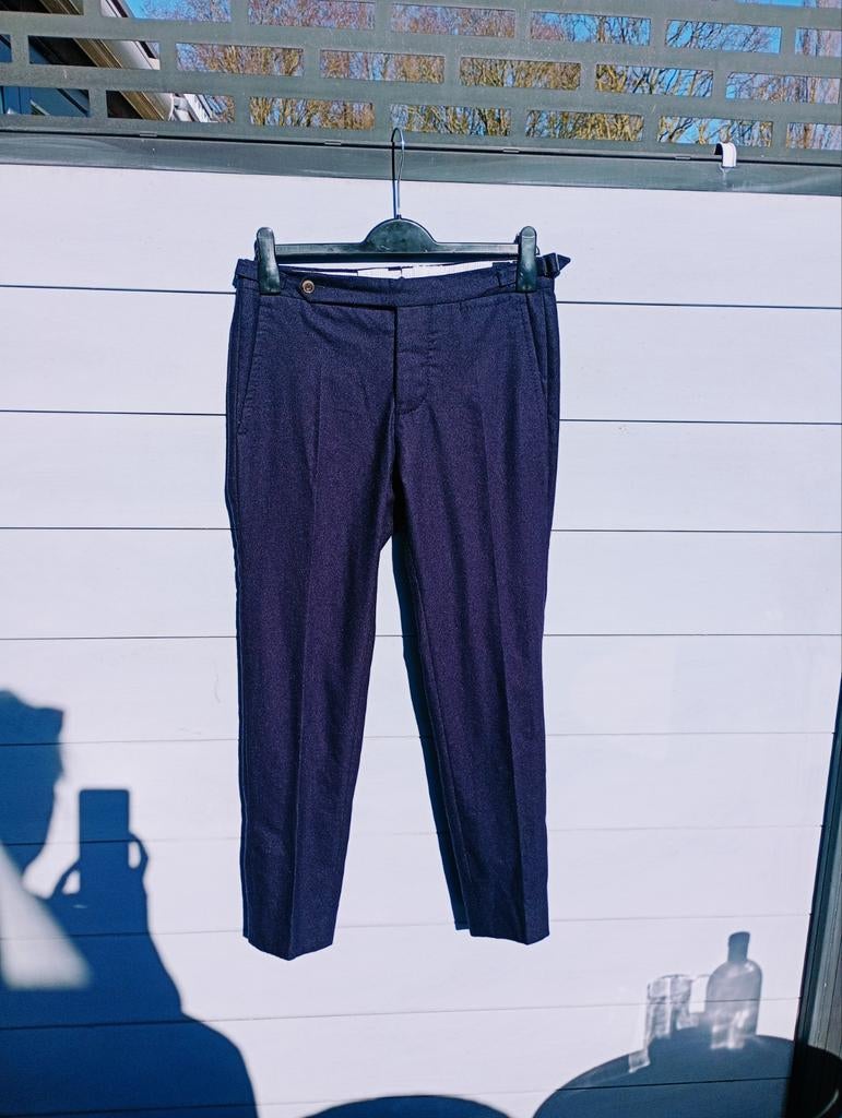 Marco pescarolo wollen alfani broek, Kleding | Heren, Ophalen of Verzenden, Zo goed als nieuw, Maat 46 (S) of kleiner, Blauw