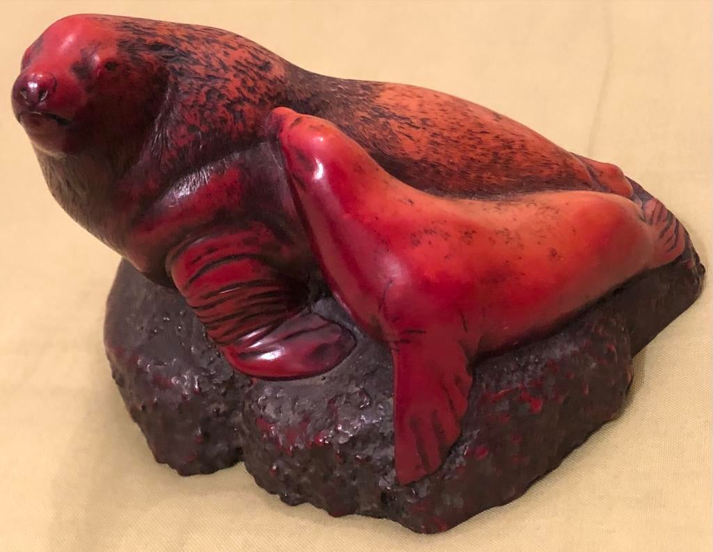 Beeldje van twee zeehonden Merk BOMA, Verzamelen, Beelden en Beeldjes, Ophalen of Verzenden, Zo goed als nieuw, Dier