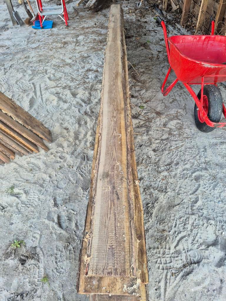 Houten boomstam planken - diverse lengtes, Doe-het-zelf en Verbouw, Hout en Planken, Gebruikt, Ophalen of Verzenden, Plank, 300 cm of meer