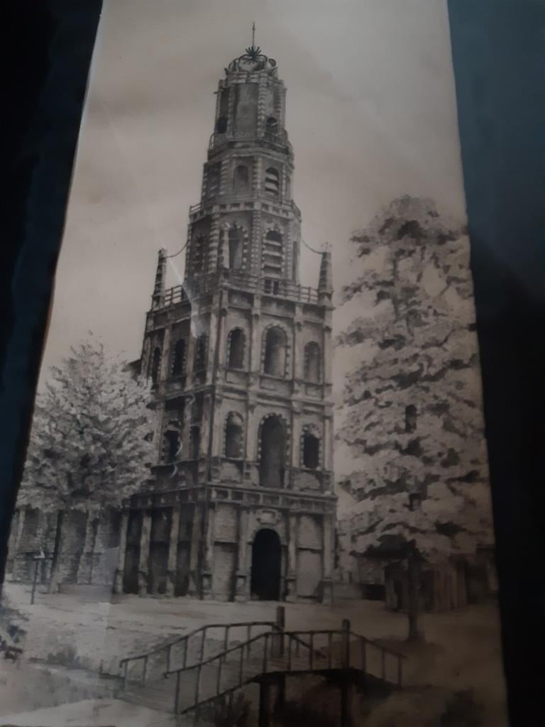 Pentekening van H. G. Ouboter uit 1945 - Historische Toren, Ophalen