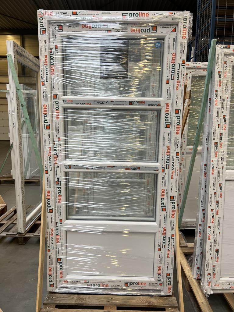 Kunststof buiten deur 98 x 204 1/4 paneel antraciet RAL 7016, Niet ingevuld, 80 tot 100 cm, Niet ingevuld, Nieuw