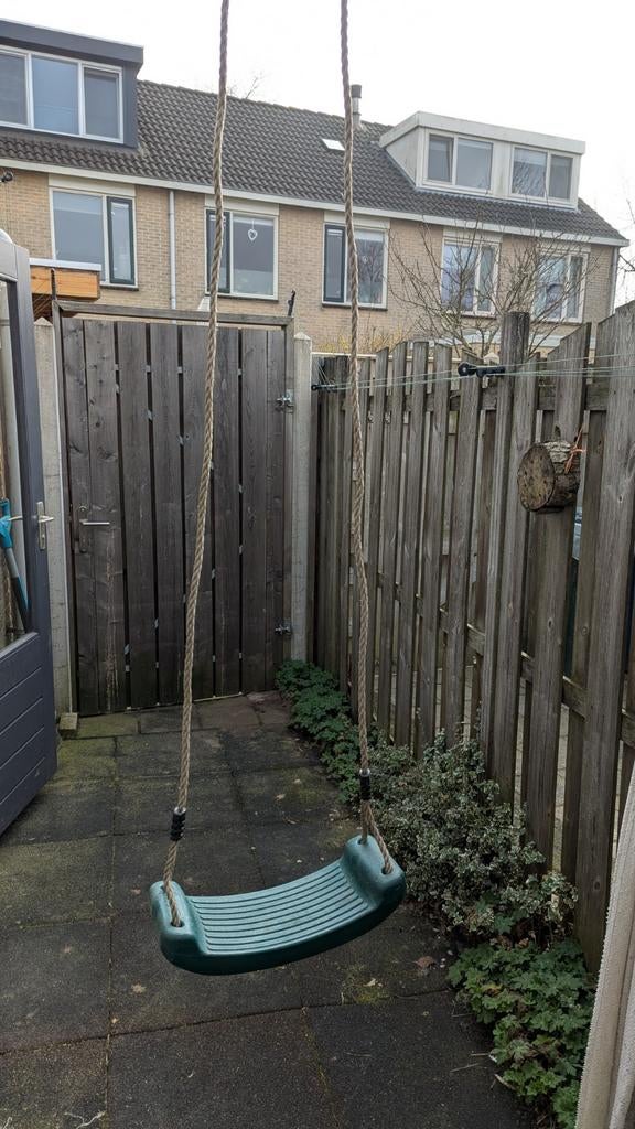 Schommel voor buiten - groen zitje met touwen, Ophalen of Verzenden, Gebruikt