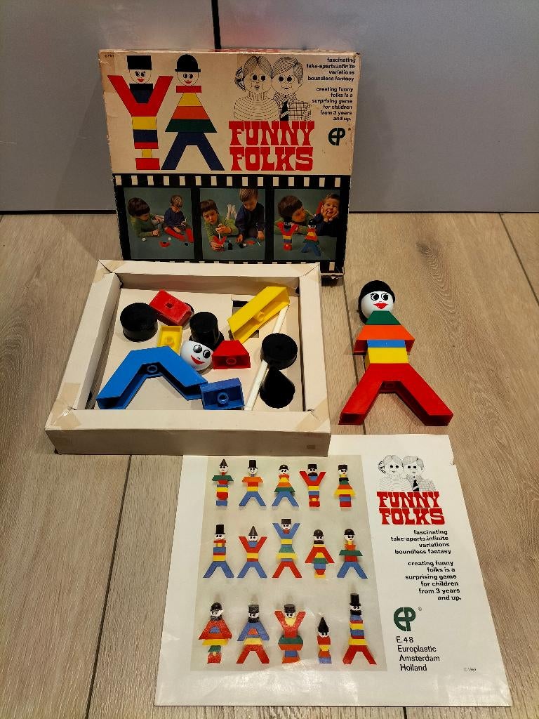 Funny Folks - vintage bouwset 1969 - Europlastic, Verzamelen, Overige Verzamelen, Gebruikt, Ophalen of Verzenden