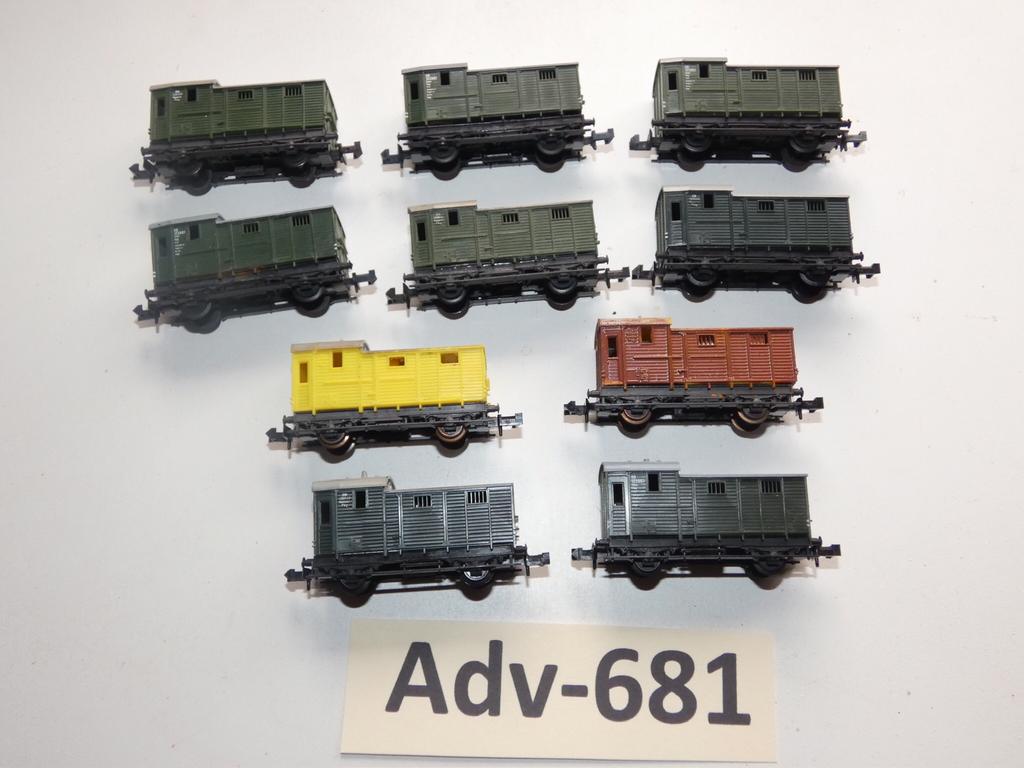 Adv-681 N Spoor Begeleiding Wagons 13254 Minitrix, Gebruikt, Gelijkstroom, Trix, Wagon