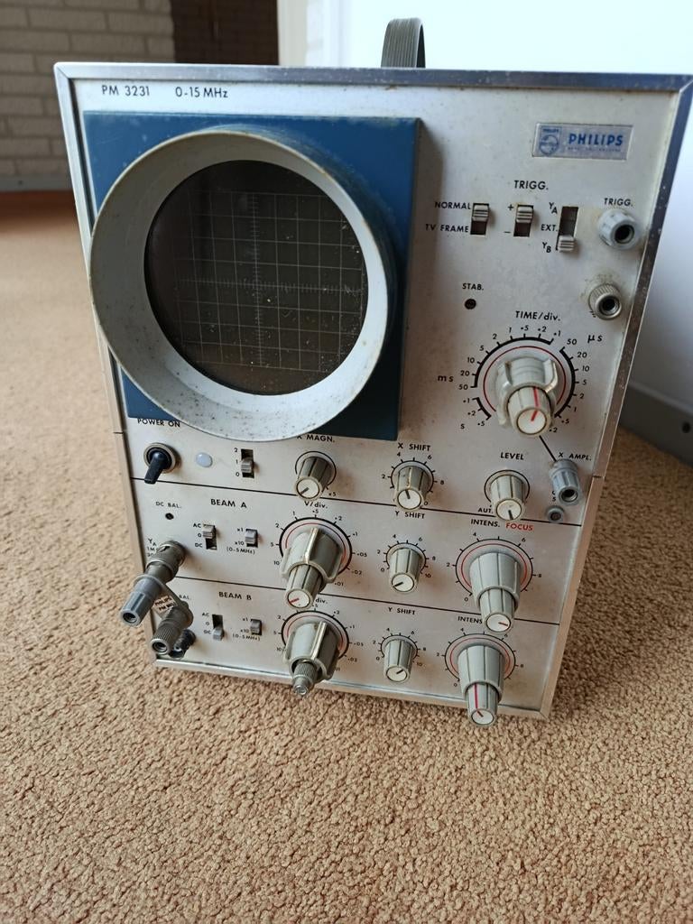 Philips PM 3231 oscilloscoop vintage, Doe-het-zelf en Verbouw, Meetapparatuur, Gebruikt, Elektriciteit, Ophalen