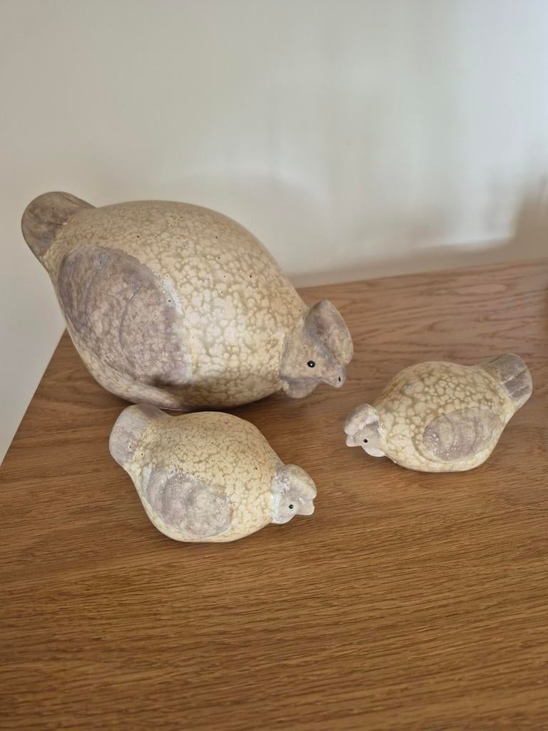 Set van 3 decoratieve kippen beeldjes - Keramiek, Ophalen of Verzenden, Zo goed als nieuw, Dier