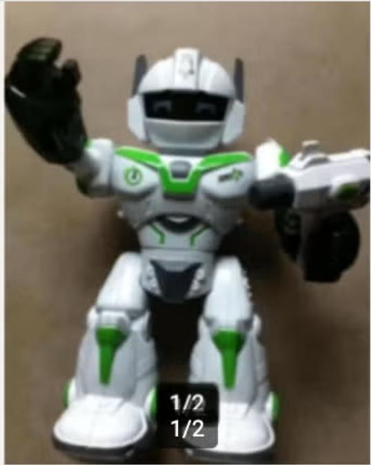 Kinder speelgoed Robot kunstof loopt draait en verlichtH14cm, Verzamelen, Speelgoed, Ophalen of Verzenden, Zo goed als nieuw