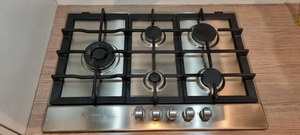 Bauknecht 5-pits Gaskookplaat 73 cm, Ophalen, Gebruikt, Inbouw, Gas