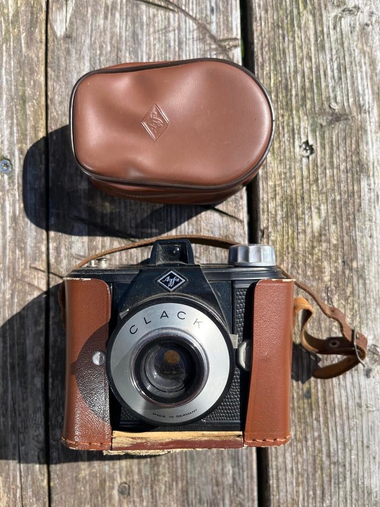 Agfa Clack camera met tas en flitser, Ophalen of Verzenden, Gebruikt, Compact, Overige Merken