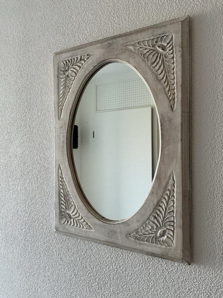 Spiegel met bewerkte lijst, Ophalen, Minder dan 50 cm, Zo goed als nieuw, Minder dan 100 cm