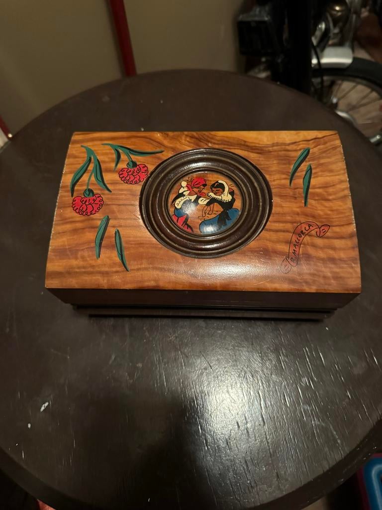 Vintage Houten Muziekdoosje Mallorca, Ophalen of Verzenden