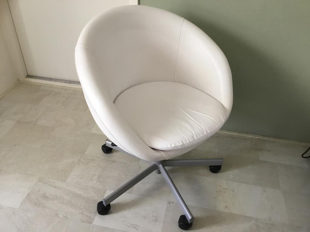 Bureaustoel wit kunstleer Ikea, Ophalen, Gebruikt, Wit