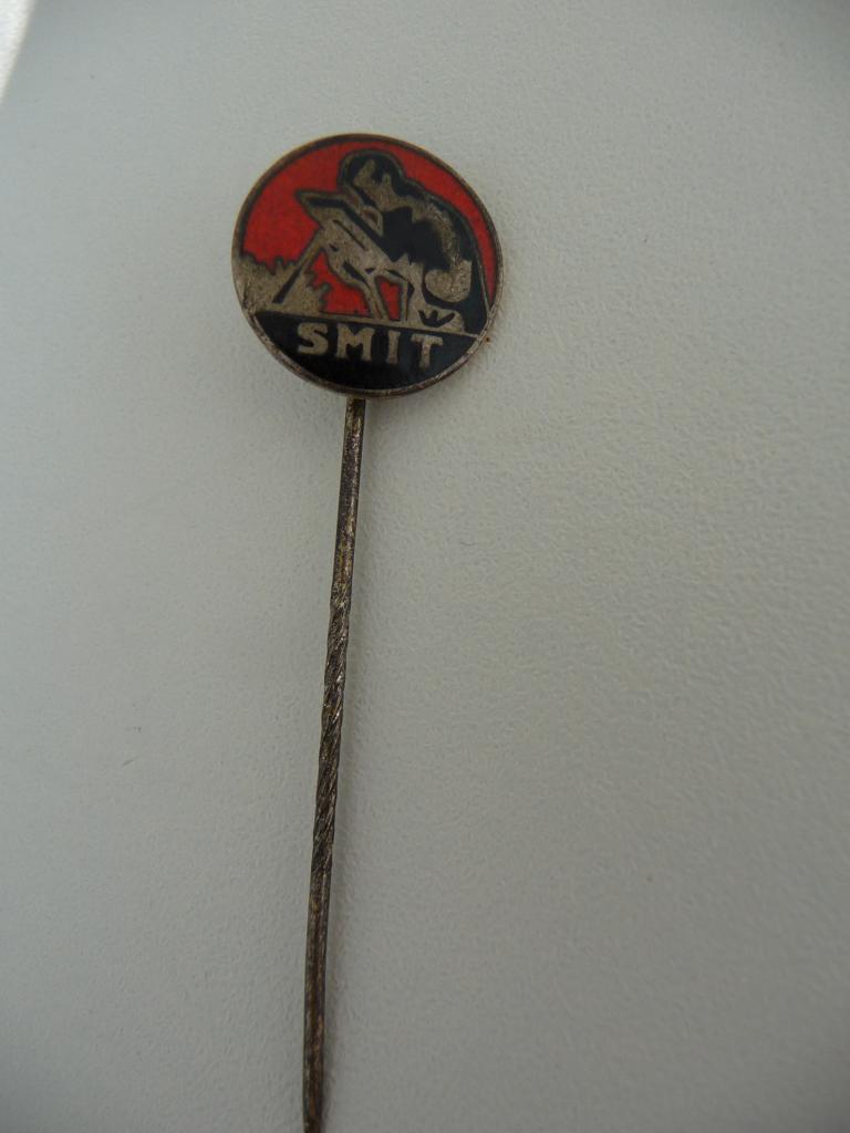 oud emaille speldje - SMIT - Transformatorenfabriek Nijmegen, Ophalen of Verzenden, Gebruikt, Overige onderwerpen, Speldje of Pin