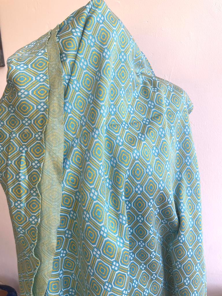 Tricot jaren 70/ 80 vintage, Hobby en Vrije tijd, Stoffen en Lappen, Overige materialen, Blauw, 120 cm of meer, Nieuw