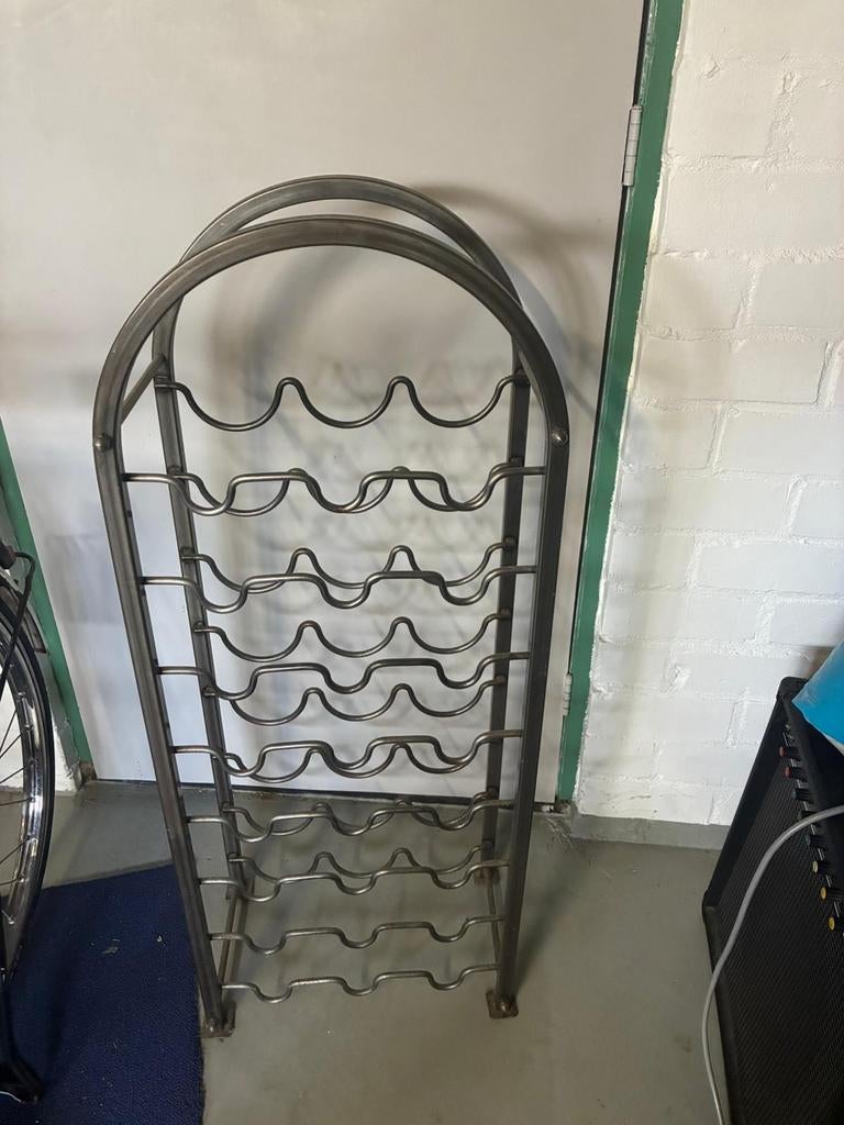 Metalen wijnrek voor 24 flessen, Ophalen, Gebruikt, 15 tot 25 flessen, Metaal