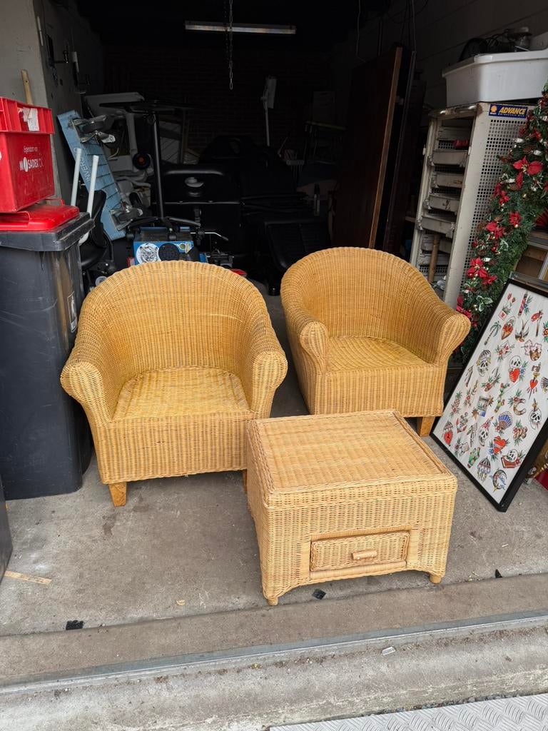 Leuk riet tuinsetje, Ophalen, Rotan, Zo goed als nieuw, Nvt