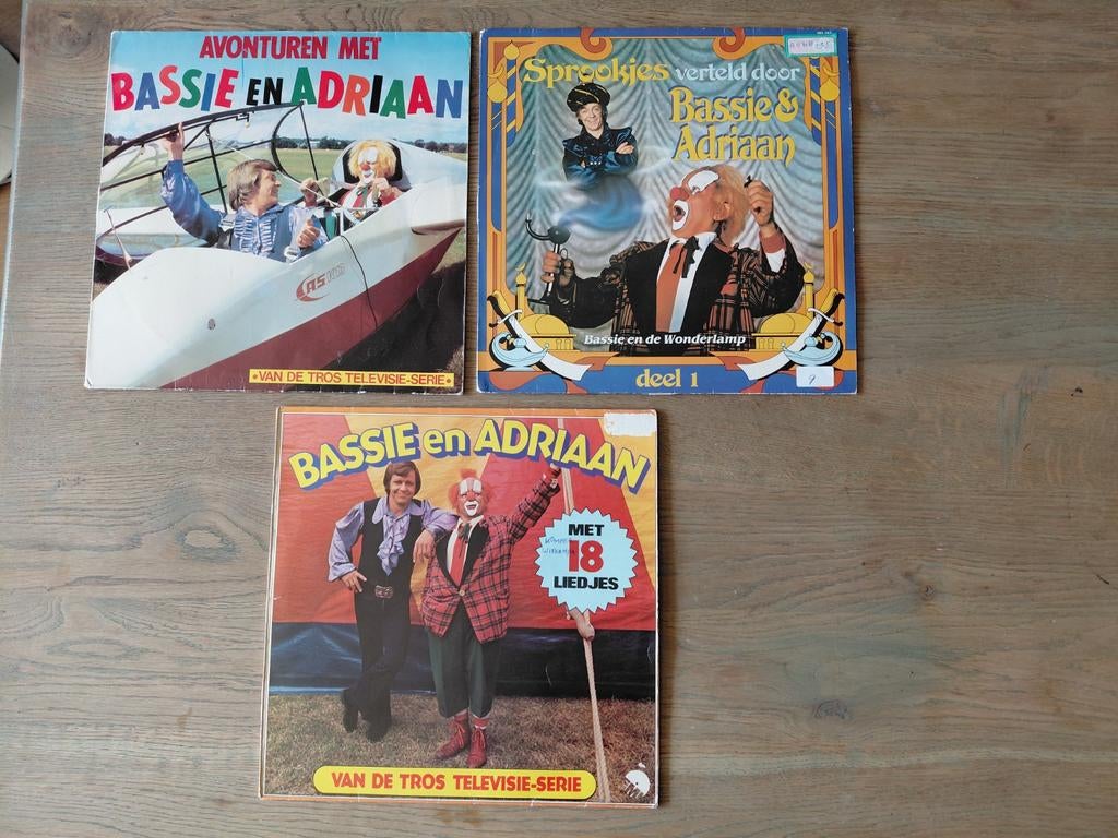 3 Bassie en Adriaan vinyl platen. Lp's. 1978,1979 & 1980., Ophalen of Verzenden, Gebruikt, Muziek, 6 tot 9 jaar