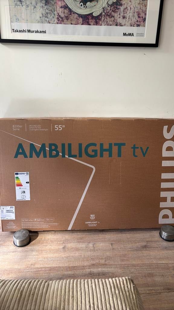 Nieuwe Philips Ambilight 4K-UHD-LED Smart TV 55”, Ophalen, Philips, LED, Nieuw
