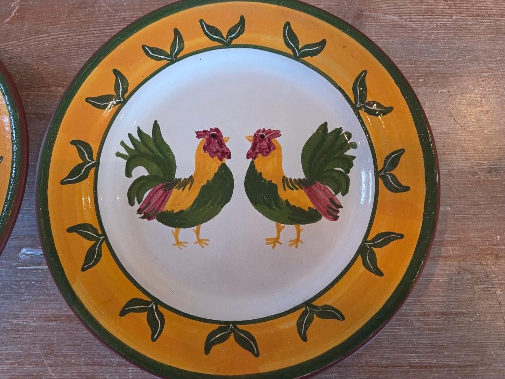 Borden met haan uit Portugal, Ophalen of Verzenden, Zo goed als nieuw, Bord(en), Overige stijlen