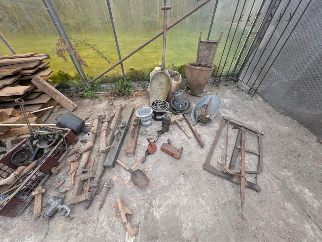 Verzameling oud gereedschap, Antiek en Kunst, Ophalen of Verzenden