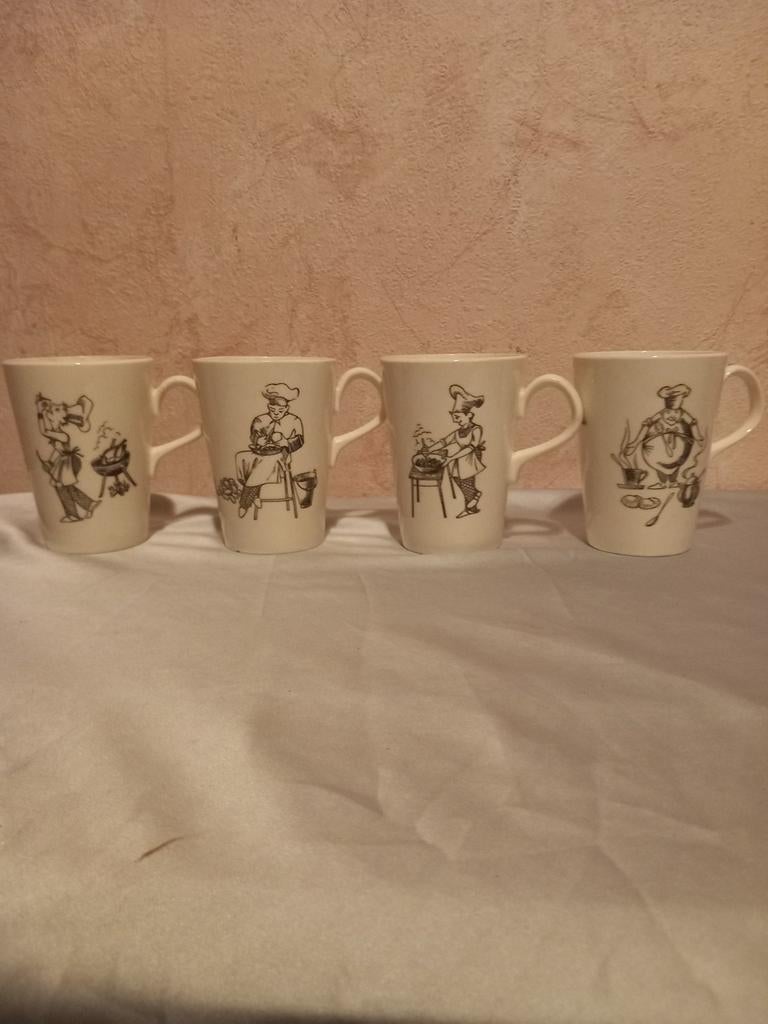 4 mokken California soepfabriek Harderwijk, Antiek en Kunst, Ophalen of Verzenden