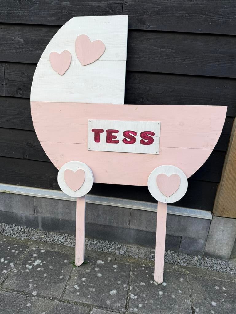 Geboortebord voor in de tuin, Ophalen, Gebruikt, Geboortebord