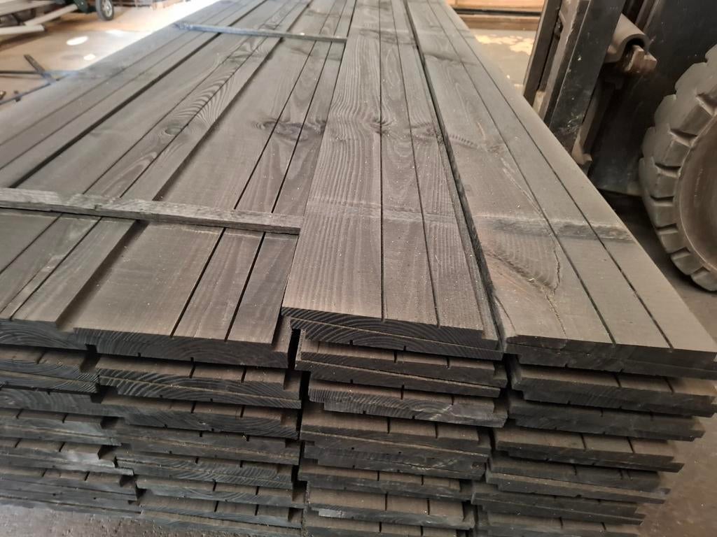 Partij 40 st zwarte zweeds rabat planken 4 m bezorgen mogeli, Tuin en Terras, Palen, Balken en Planken, Ophalen, Nieuw, 250 cm of meer