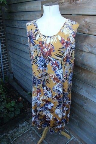 Jurk oker/ blauw Paprika mt 3 (48) Vaste prijs, Maat 46/48 (XL) of groter, Zo goed als nieuw, Knielengte, Paprika