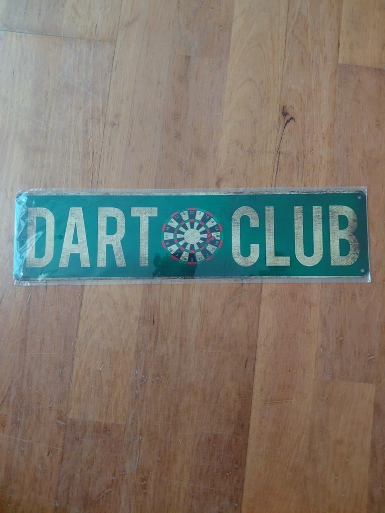 Dart Club tekstbord 10x40 cm, Ophalen, Nieuw