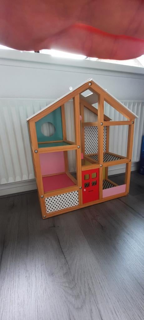 Poppenhuis met veel extra's zie foto, Kinderen en Baby's, Speelgoed | Poppenhuizen, Ophalen, Gebruikt, Poppenhuis